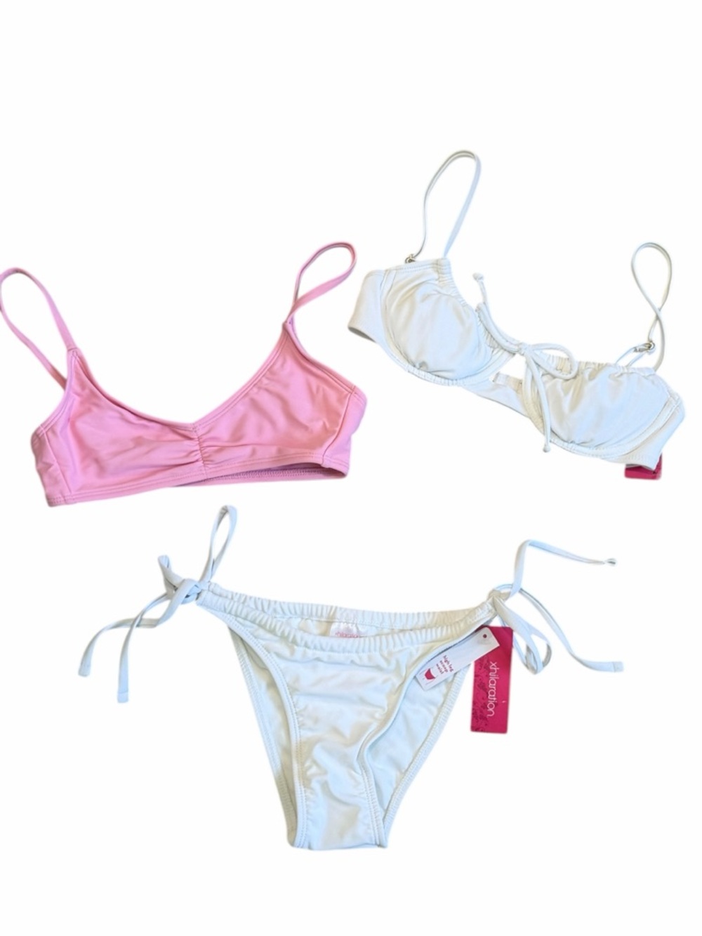 XHILARATION TARGET JUNIOR Pink and White Swimsuit Bundle XS 00